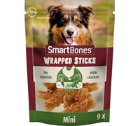 SmartBones Huesos Masticables Mini - Snack masticable con Sabor Pollo para Perros pequeños, Huesos de Textura Blanda, sin Cuero Crudo, 9 Piezas (Paquete de 6)