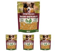 SmartBones Huesos Masticables Mini - Snack masticable con Sabor Pollo para Perros pequeños, Huesos de Textura Blanda, sin Cuero Crudo, 18 Piezas (Paquete de 4)