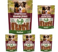 SmartBones Huesos Masticables - Snack masticable con Pollo para Perros, Huesos de Textura Blanda, sin Cuero Crudo, 5 Piezas (Paquete de 5)