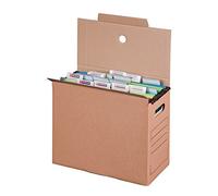Smartbox Pro - Caja de transporte de archivos (base automática para carpetas colgantes, 10 unidades), color marrón