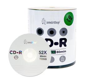 Smartbuy 100-Disc 700 MB/80 min 52 x CD-R Logo Parte Superior en Blanco Datos Medios grabables Disco