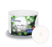 Smartbuy 50-Disc 25 GB 6 x BD-R bdr Blu-ray sola capa White Inkjet Hub imprimible en blanco caja de datos medios grabables Disco con eje/embalaje