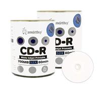 Smartbuy 700 MB/80 min 52 x CD-R White Inkjet Hub imprimible en blanco datos medios grabables Disco Shrink Pack 200-Disc