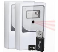 SmartCoounter Contador de Personas Automático con Datos - Contador Digital, Estadísticas por Hora y Día, Sensor Infrarrojos Inalámbrico, Control de Aforo, Contador de Visitas, MicroSD, Blanco