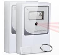 SmartCoounter Contador de Personas Automático para Tienda - Contador Digital con Sensor Infrarrojos, Contador de Visitas Inalámbrico a Pilas, Control de Aforo, Llave Reset, Fácil Instalación, Blanco