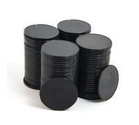 Smartdealspro 100 unidades de 32 mm/1.26 pulgadas de plástico opaco contadores de aprendizaje discos mini fichas de póquer fichas de juego con caja de almacenamiento (negro)