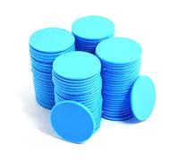 Smartdealspro 100 unidades de 32 mm/1.26 pulgadas de plástico opaco para contadores de aprendizaje, mini fichas de póquer, fichas de juego con caja de almacenamiento (azul cielo)