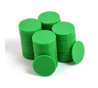 Smartdealspro 100 unidades de 32 mm/1.26 pulgadas de plástico opaco para contadores de aprendizaje, mini fichas de póquer, fichas de juego con caja de almacenamiento (verde oscuro)