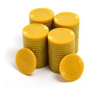 Smartdealspro Fichas de juego de fichas de póquer de plástico opaco con caja de almacenamiento (dorado, 32 mm, 64 piezas, girasol)