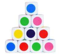 SmartDealsPro - Juego de 10 dados de pl stico de seis caras D6 de 16 mm con caras en blanco para ense anza en aulas y matem ticas
