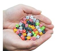 Smartdealspro Juego de 100 dados pequeños D6 surtidos para actividades temáticas de casino, juego de mesa, enseñanza de matemáticas, fiestas (8 mm)