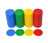SmartDealsPro Juego de 100 fichas de aprendizaje de plástico opaco de 1 pulgada con caja de almacenamiento (4 colores: rojo, amarillo, azul, verde)
