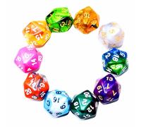 SmartDealsPro Paquete de 10 dados poliédricos de 20 caras D20 para juego de mesa DND RPG MTG (doble color)