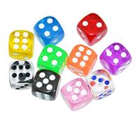 SmartDealsPro Paquete de 10 dados transparentes D6 de seis caras de 16 mm para DND, MTG, RPG, Tenzi, Yahtze, Bunco, juegos de mesa y enseñanza de matemáticas