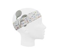 SmartEAR: Diadema Universal para procesadores de Sonido e implantes cocleares, para niños y Adultos, Comodidad y protección - S - Blanco con Flores de Colores