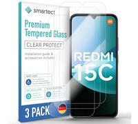 smartect Cristal Templado 3 Piezas para Xiaomi Redmi 15C 5G & 4G / Poco C85 | Protector Pantalla HD Antiarañazos, Vidrio Templado 0.3 mm Ultra Transparente, Dureza 9H, Resistente a Impactos, Sin Burbujas