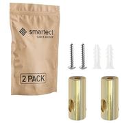 Smartect soporte de pared y techo para fijar cables [2 piezas, oro] Fijación al techo con tornillos y tacos, soporte de cable sobresaliente para proyectos de bricolaje