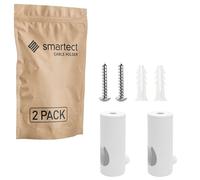 smartect Soporte de Techo y Pared de Aluminio para fijar Cables [2 Piezas, Blanco] Fijación con tornillos y tacos, Decentrador de Techo para que arme su propio proyecto de bricolaje