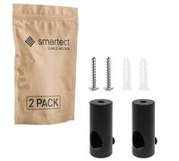 smartect Soporte de Techo y Pared de Aluminio para fijar Cables [2 Piezas, Negro] Fijación con tornillos y tacos, Decentrador de Techo para que arme su propio proyecto de bricolaje