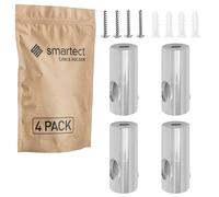 smartect Soporte de Techo y Pared de Aluminio para fijar Cables [4 Piezas, Metal] Fijación con tornillos y tacos, Decentrador de Techo para que arme su propio proyecto de bricolaje