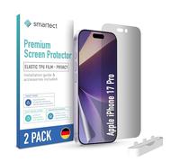 smartect TPU Protector 2 Piezas Privacy para Apple iPhone 17 Pro | Película Protectora HD Antiespía, Protector Pantalla Antiarañazos, Sin Burbujas, Compatible Huella Digital, Compatible Funda