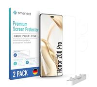 smartect TPU Protector Pantalla 2 + 2 Piezas para Honor 200 Pro | Película Protectora + Cámara, Antiarañazos, Ultra Transparente, Sin Burbujas, Compatible Huella Digital, Compatible Funda