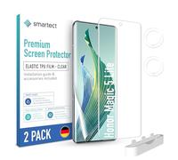 smartect TPU Protector Pantalla 2 + 2 Piezas para Honor Magic 5 Lite | Película Protectora + Cámara, Antiarañazos, Ultra Transparente, Sin Burbujas, Compatible Huella Digital, Compatible Funda