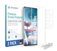 smartect TPU Protector Pantalla 2 + 2 Piezas para Motorola Edge 40 Neo | Película Protectora + Cámara, Antiarañazos, Ultra Transparente, Sin Burbujas, Compatible Huella Digital, Compatible Funda