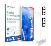smartect TPU Protector Pantalla 2 + 2 Piezas para Samsung Galaxy S21 | Película Protectora + Cámara, Antiarañazos, Ultra Transparente, Sin Burbujas, Compatible Huella Digital, Compatible Funda