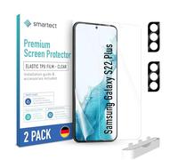 smartect TPU Protector Pantalla 2 + 2 Piezas para Samsung Galaxy S22 Plus | Película Protectora + Cámara, Antiarañazos, Ultra Transparente, Sin Burbujas, Compatible Huella Digital, Compatible Funda
