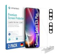 smartect TPU Protector Pantalla 2 + 2 Piezas para Samsung Galaxy S24 Plus | Película Protectora + Cámara, Antiarañazos, Ultra Transparente, Sin Burbujas, Compatible Huella Digital, Compatible Funda