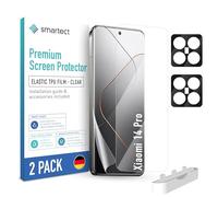 smartect TPU Protector Pantalla 2 + 2 Piezas para Xiaomi 14 Pro | Película Protectora + Cámara, Antiarañazos, Ultra Transparente, Sin Burbujas, Compatible Huella Digital, Compatible Funda