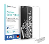 smartect TPU Protector Pantalla 2 Piezas Mate para Samsung Galaxy S20 Ultra | Película Protectora HD Antiarañazos, Antirreflejante, Sin Burbujas, Compatible Huella Digital, Compatible Funda