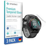 smartect TPU Protector Pantalla 3 Piezas para Garmin Forerunner 265 | Película Protectora HD Antiarañazos, Ultra Transparente, Sin Burbujas, Compatible Huella Digital, Compatible Funda