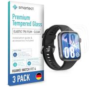smartect TPU Protector Pantalla 3 Piezas para Huawei Watch Fit 4 | Película Protectora HD Antiarañazos, Ultra Transparente, Sin Burbujas, Compatible Huella Digital, Compatible Funda