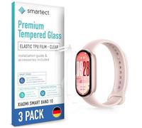 smartect TPU Protector Pantalla 3 Piezas para Xiaomi Smart Band 10 | Película Protectora HD Antiarañazos, Ultra Transparente, Sin Burbujas, Compatible Huella Digital, Compatible Funda