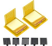 Smarter Sticky Note Kit, 2PCS Holder with 5 Template Stencils, 3x3 Organizer, Reusable Dispenser for Office, Home, School, Daily Planning, To-Do Lists