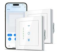 SMARTERCURRY Interruptor de persiana enrollable WiFi, [7 Gen] Temporizador inteligente de persiana enrollable, control persianas/persianas/toldos, compatible Alexa/Google Assistant, 2 piezas | Blanco