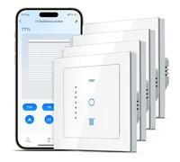 SMARTERCURRY Interruptor de persiana enrollable WiFi, [7 Gen] Temporizador inteligente de persiana enrollable, control persianas/persianas/toldos, compatible Alexa/Google Assistant, 4 piezas | Blanco