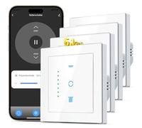 SMARTERCURRY Interruptor de persiana enrollable WLAN [6.1Gen], interruptor inteligente temporizador, seguridad para niños, control de persianas enrollables compatible Alexa/Google, 4 Piezas | Blanco