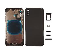 Smartex® Chasis de Vidrio + Carcasa Trasera y Botones Laterales Compatible con iPhone XS | Back Cover + Frame (Nero)