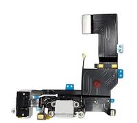 Smartex Conector de Carga de Repuesto Compatible con iPhone 5S Blanco - Dock de repeusto con Cable Flex, Altavoz, Antena, Micrófono y Conexión Botón de Inicio.