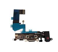 Smartex Conector de Carga de Repuesto Compatible con iPhone SE Negro - Dock de repeusto con Cable Flex, Altavoz, Antena, Micrófono y Conexión Botón de Inicio.