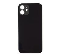 Smartex® Repuesto Tapa Trasera en Vidrio, cuberta baterià Compatible con iPhone 12| Big Hole SIN Logo (Negro)