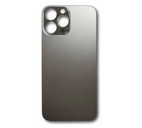 Smartex® Repuesto Tapa Trasera en Vidrio, cuberta baterià Compatible con iPhone 13 Pro MAX | Big Hole SIN Logo (Negro)