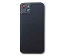 Smartex® Repuesto Tapa Trasera en Vidrio, cuberta baterià Compatible con iPhone 14 Plus | Big Hole SIN Logo (Negro)