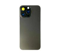 Smartex® Repuesto Tapa Trasera en Vidrio, cuberta baterià Compatible con iPhone 15 Pro MAX | Big Hole SIN Logo (Negro)