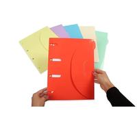 SMARTFOLDER Es 111305- Lote de 6 Carpetas laminadas portafolios A4 con 3 solapa y perforaciones para archivo- Sistema Patentado, cierre con velcro- Subcarpetas Resistentes y Ecológicas, Surtidos, 6 u