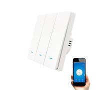 SMARTFY Interruptor WiFi Inteligente de Pared Sin Neutro compatible con Alexa, Google Home y Smart Life, iOS y Android, Programable - Smartfy (Triple Botón)