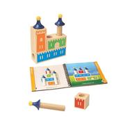 SmartGames Castillo Lógico - Juego de Reflexión de Madera - Edificios Torres y Castillos - 48 Desafíos de Diferentes Niveles - 1 Jugador - para niños de 3 años